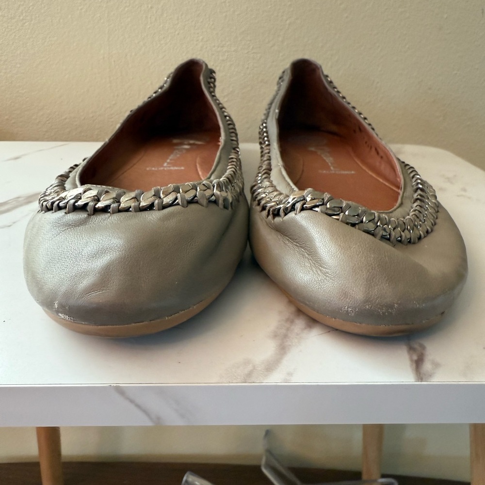 Jeffrey Campbell Ibiza Flats, Green-Beige, Size 10, GUC - Picture 6 of 14